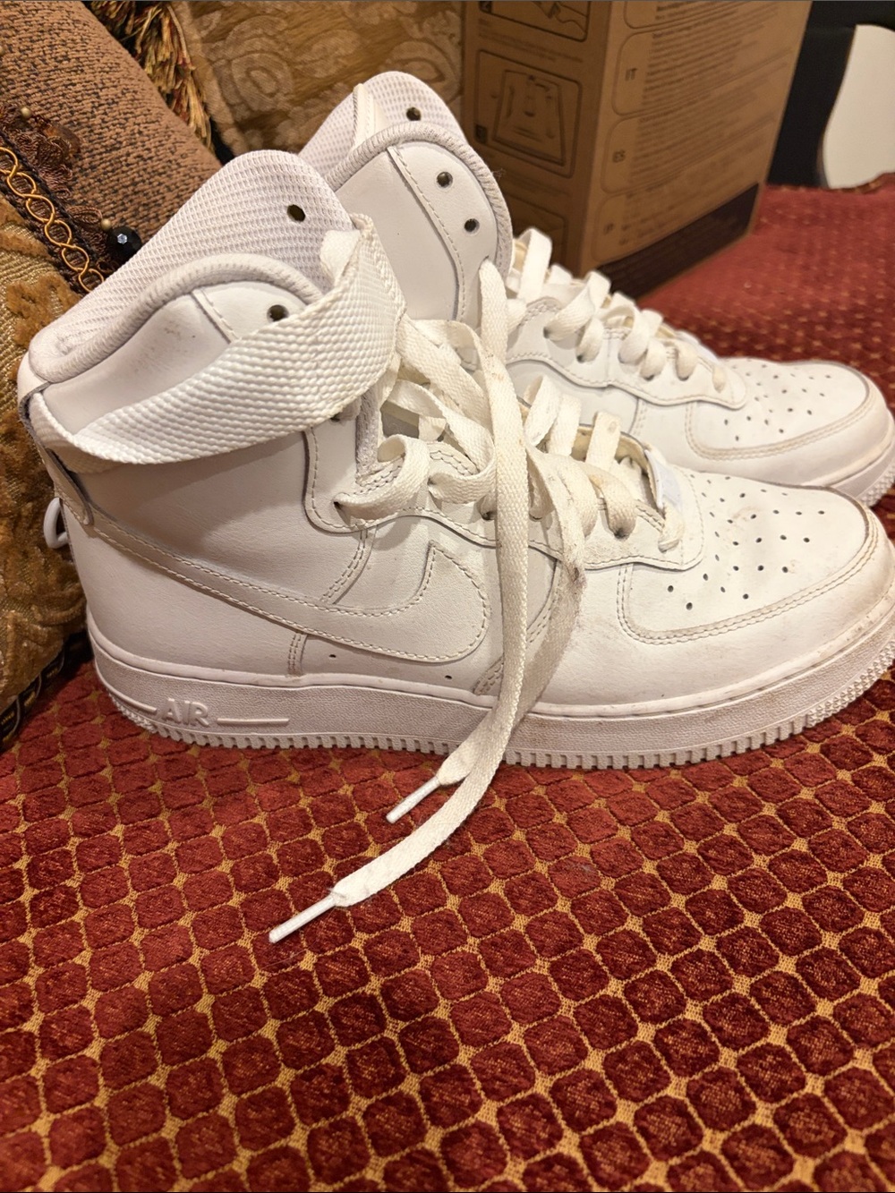 Nike White Air Force 1 High Top Sneakers